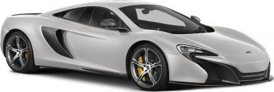 Silver supercar with aerodynamic side air intakes and alloy wheels with yellow brake calipers.
