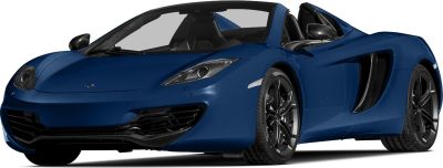 Convertible sports car front with aerodynamic headlights and sporty wheels