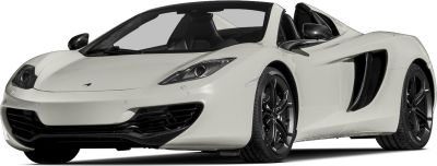 Convertible sports car front side view with aerodynamic design and air intakes