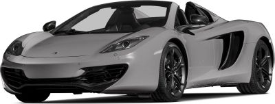 Open-top mid-engine sports car with aerodynamic styling and alloy wheels