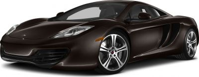 Front-side view of a sleek coupe with distinctive alloy wheels