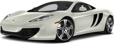 White mid-engine sports coupe with aerodynamic design and alloy wheels