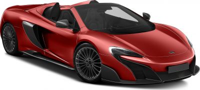 Front-angle view of an open-top sports car with aerodynamic styling.