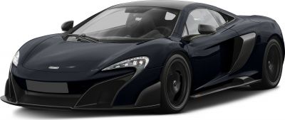 Front view of sleek sports car with aerodynamic carbon fiber accents