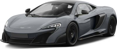 Mid-engine coupe with aerodynamic front splitter and side air intakes