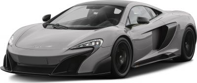Aerodynamic front splitter and large side air intakes on a sleek sports car
