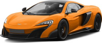 Front side view of a sleek sports car with aerodynamic features