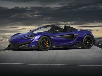 2019 McLaren 600LT Spider 3/4 front-left view