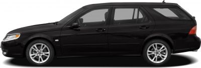 Side profile of sleek station wagon with sporty alloy wheels