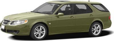 Side profile of a green estate car with alloy wheels