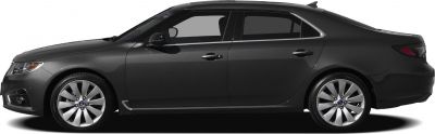 Side profile of sedan with alloy wheels