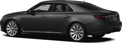 Side and rear view of a sleek sedan with alloy wheels and aerodynamic design
