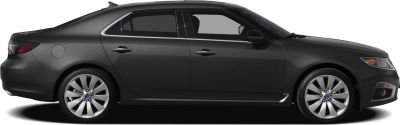 Side profile of a sedan with multi-spoke alloy wheels and tinted windows