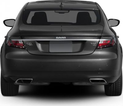 Rear view of a sedan with dual exhausts and Turbo XWD badges
