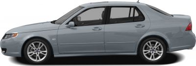 Side profile of a streamlined four-door sedan with alloy wheels