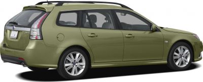 Side view of mid-size station wagon with roof rails and alloy wheels