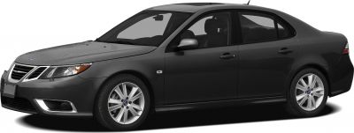 Side profile and front view of a sleek sedan with alloy wheels