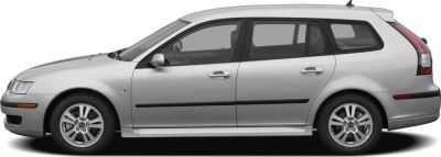 Silver station wagon with sleek elongated side profile