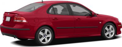 Red 4-door sedan with alloy wheels and rear spoiler