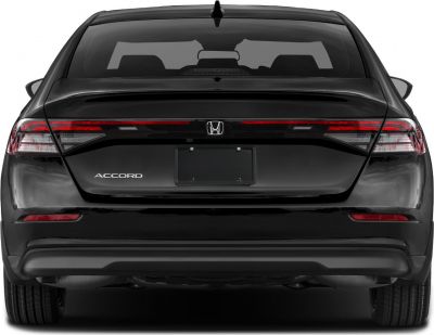 Rear view with full width LED taillights and integrated spoiler
