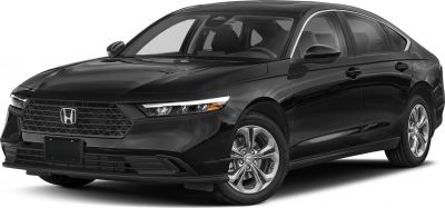 Front and side view of a sedan with honeycomb grille and alloy wheels