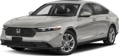 Sleek modern sedan front grille and LED headlights