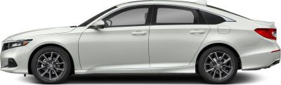Side profile of a sedan with alloy wheels and tinted windows