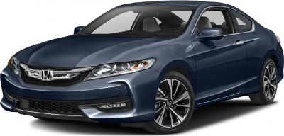 Front and side view of a sporty coupe with LED headlights and alloy wheels