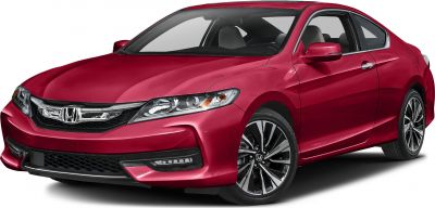 Red sporty coupe with LED headlights and modern alloy wheels