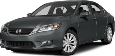 Front view of a mid-size sedan with LED headlights and alloy wheels