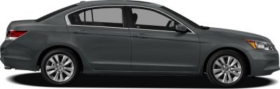 Side profile of a sedan with alloy wheels and sleek design