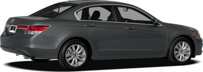 Side profile of a mid-size sedan with alloy wheels and visible door handles