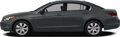 Side profile of a 4-door mid-size sedan with alloy wheels
