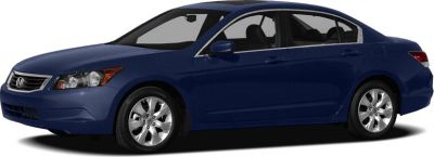 Blue four-door mid-size sedan with alloy wheels side profile