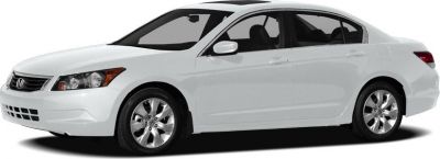 Side profile of a white four-door sedan with alloy wheels