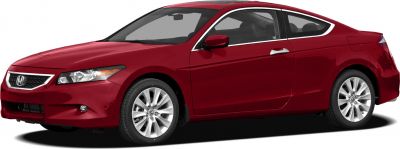Red 2-door coupe with alloy wheels and chrome trim