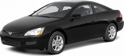 Front and side profile of a black coupe with alloy wheels