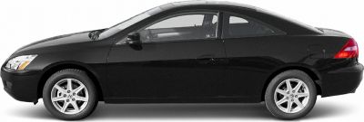 Side profile of a sleek two-door coupe with sporty silhouette and alloy wheels