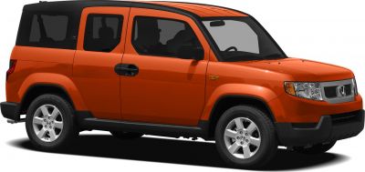 Boxy SUV with two-tone body panels and rugged styling