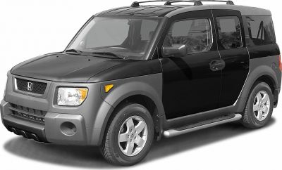 Boxy SUV exterior with side steps and distinctive angular design.