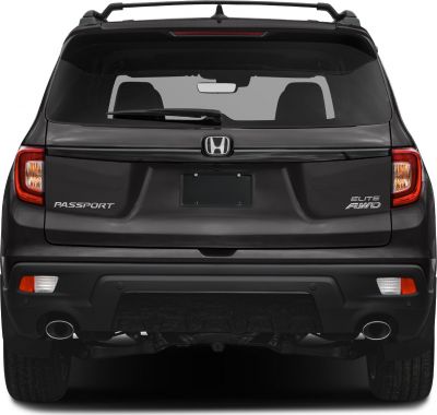 Rear view of SUV with Elite AWD badge and dual exhaust tips
