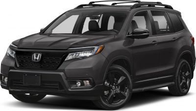 Black SUV with LED headlights and roof rails, displaying side and front