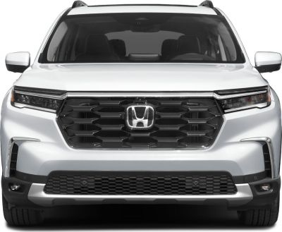 Bold SUV front grille with LED headlights and chrome emblem