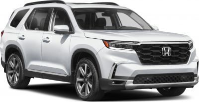 Sleek LED headlights with bold black grille and roof rails on mid-size SUV