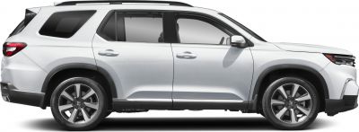 Silver mid-size SUV side profile with alloy wheels and roof rails