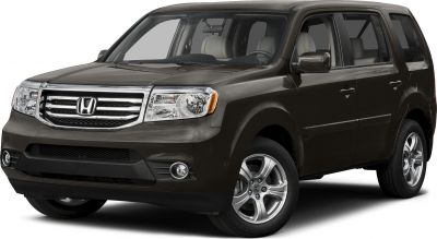 Front view of SUV with grille, headlights, alloy wheels