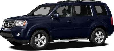 Side profile of mid-size SUV with silver wheels and roof rails
