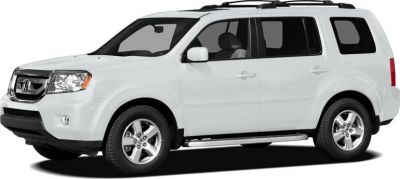 White midsize SUV side profile with roof rails and alloy wheels