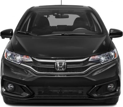 Front view of compact hatchback with distinctive grille and headlights