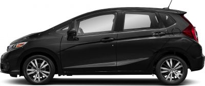 Side profile of a compact hatchback with alloy wheels and sharp body lines